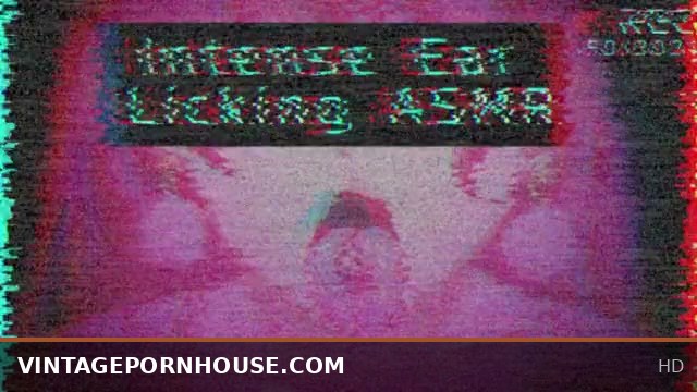 Cute girl moaning and ear licking ASMR with VHS noise